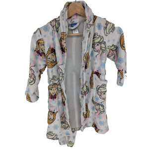 Disney Frozen Sz 6 Girls White Polyester Fleece Cozy Robe Sleepwear 207
